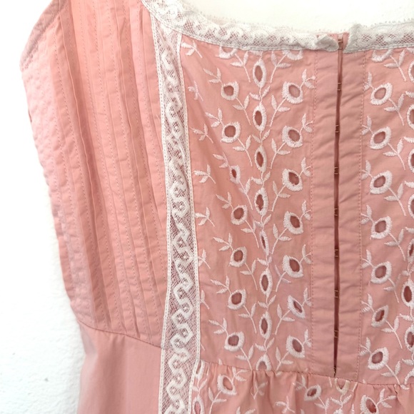 Love Shack Fancy Alwyn Eyelet Bubble Gum Pink Maxi Dress Embroidered Size 6 - Picture 14 of 15